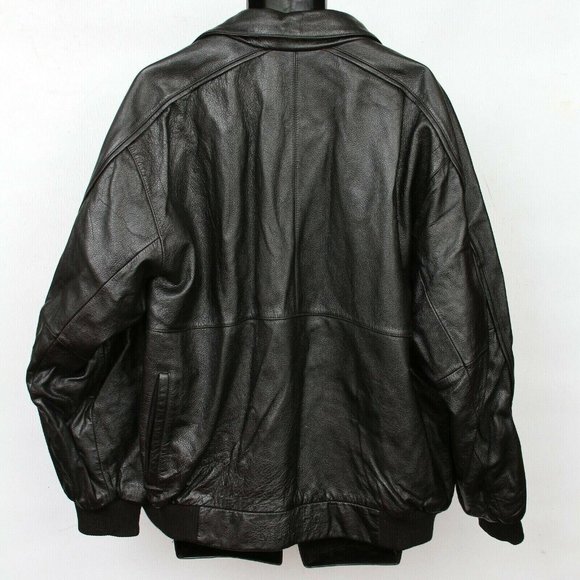 M Julian MJ 79 Wilsons Leather Black Pebbled Leather Full Zip Jacket Mens L - Picture 2 of 8